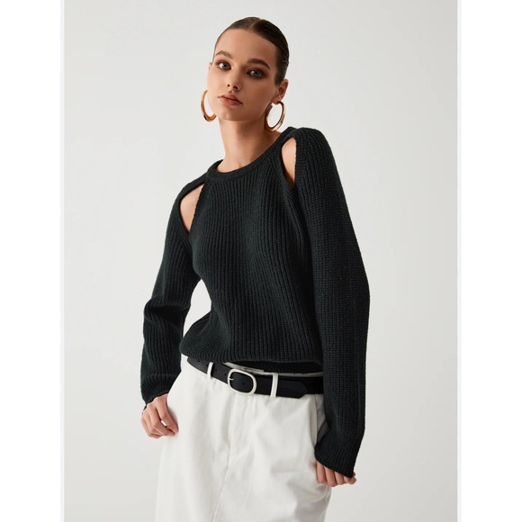 Commense Sweaters - NWT Commense Black Cutout Sweater Small